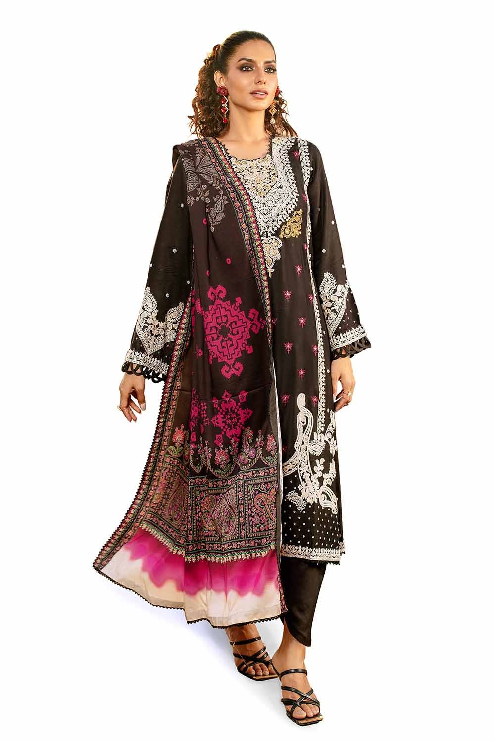 Gul Ahmed 3 Piece Custom Stitched Suit - Brown - LB287990