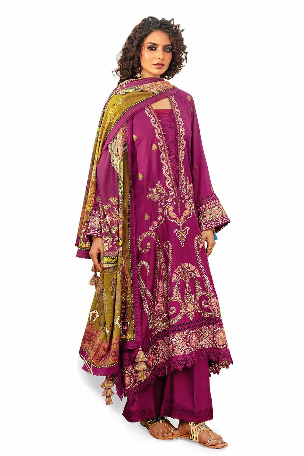 Gul Ahmed 3 Piece Custom Stitched Suit - Purple - LB287992