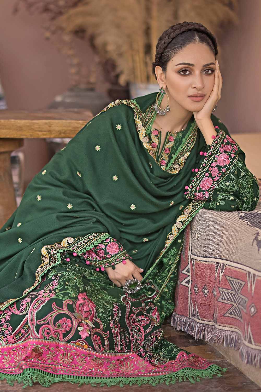 Gul Ahmed 3 Piece Custom Stitched Suit - Green - LB285003