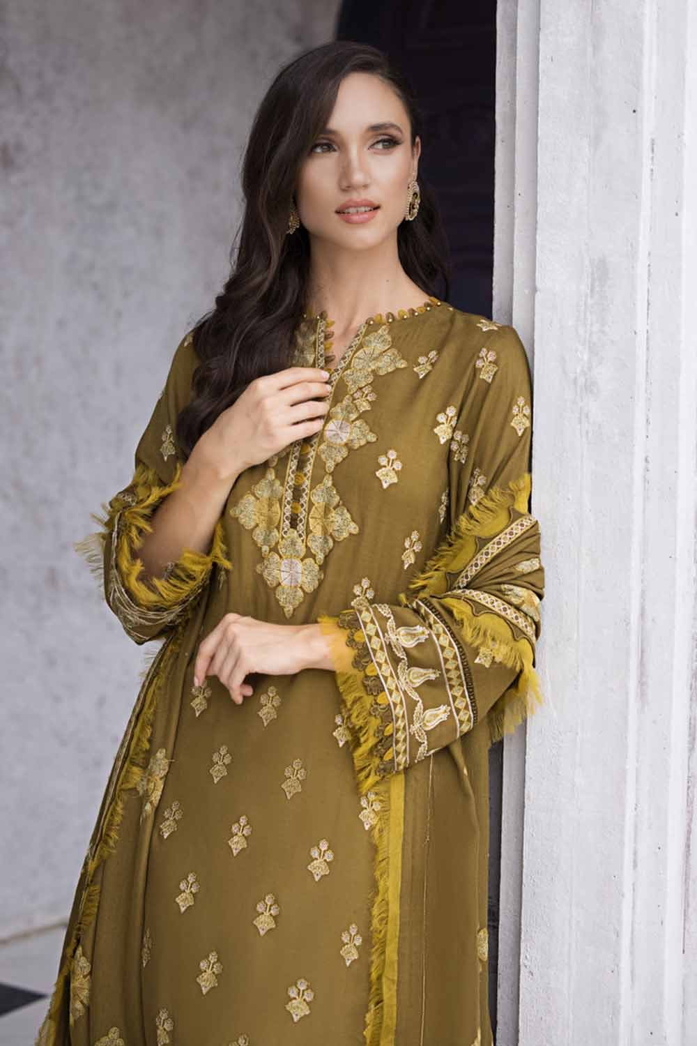 Gul Ahmed 3 Piece Custom Stitched Suit - Green - LB284980