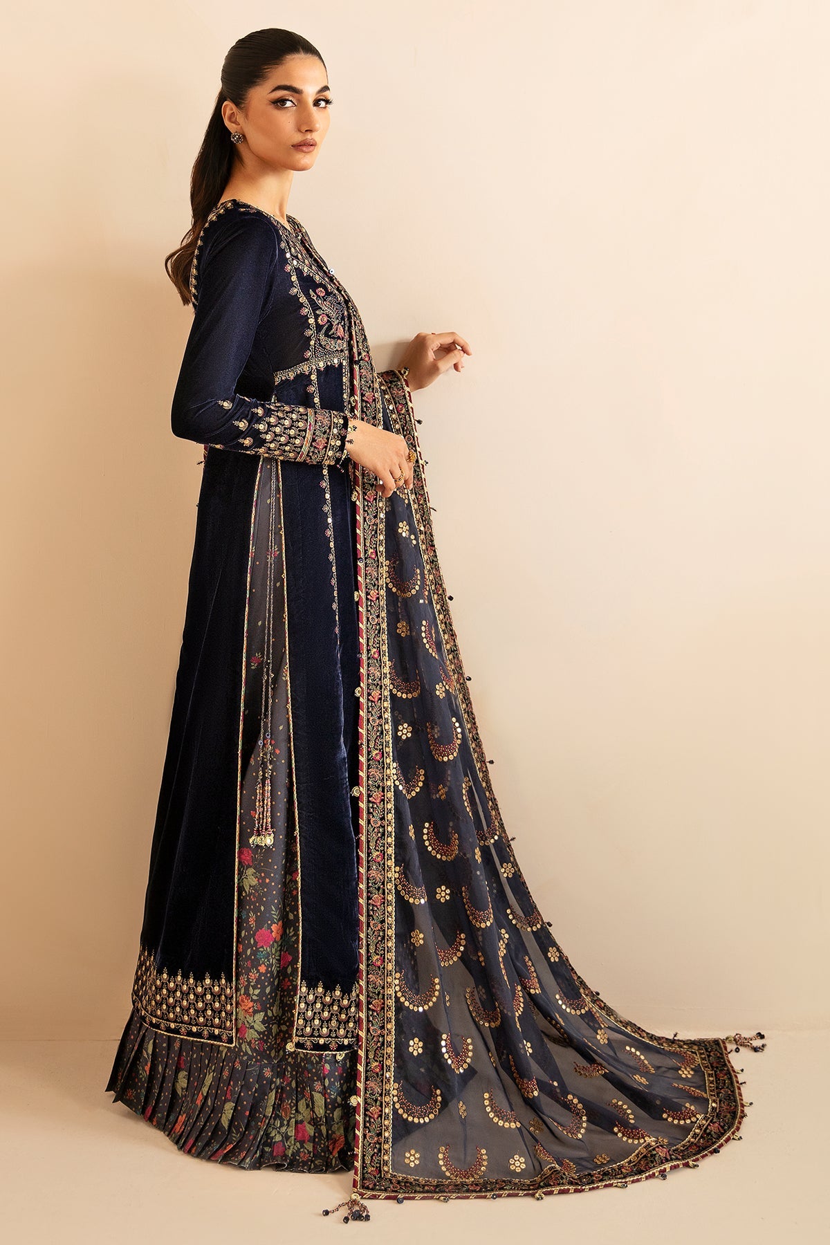 Jazmin 3 Piece Custom Stitched Suit - Blue - LB288336