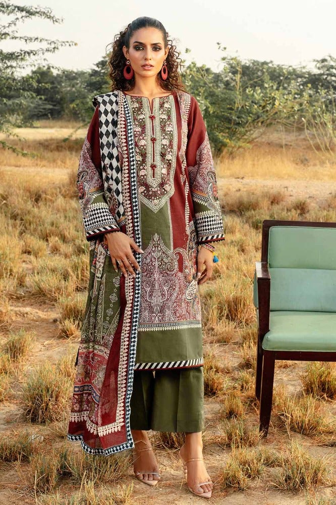 Gul Ahmed 3 Piece Custom Stitched Suit - Green - LB288017