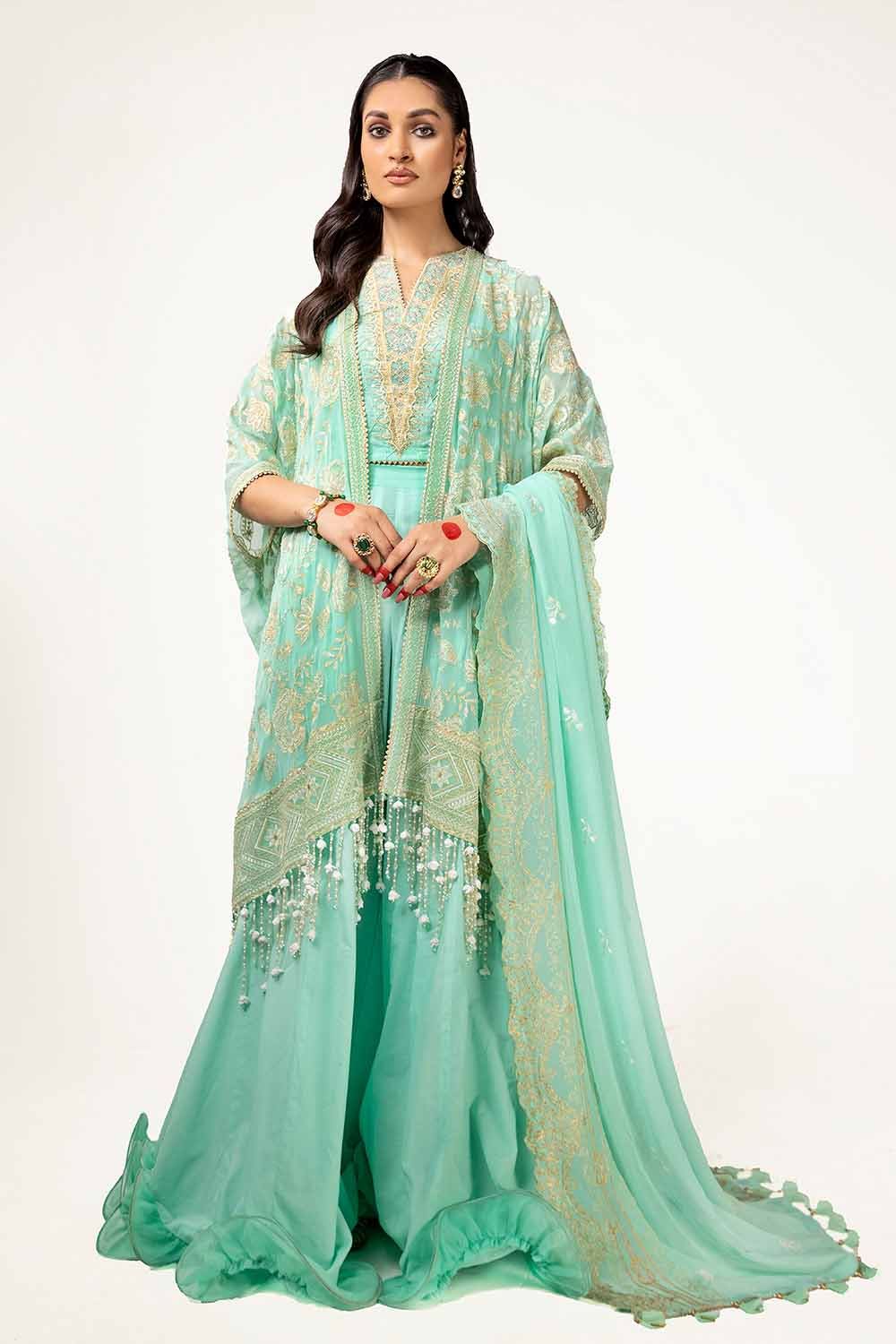 Gul Ahmed 3 Piece Custom Stitched Suit - Green - LB289138