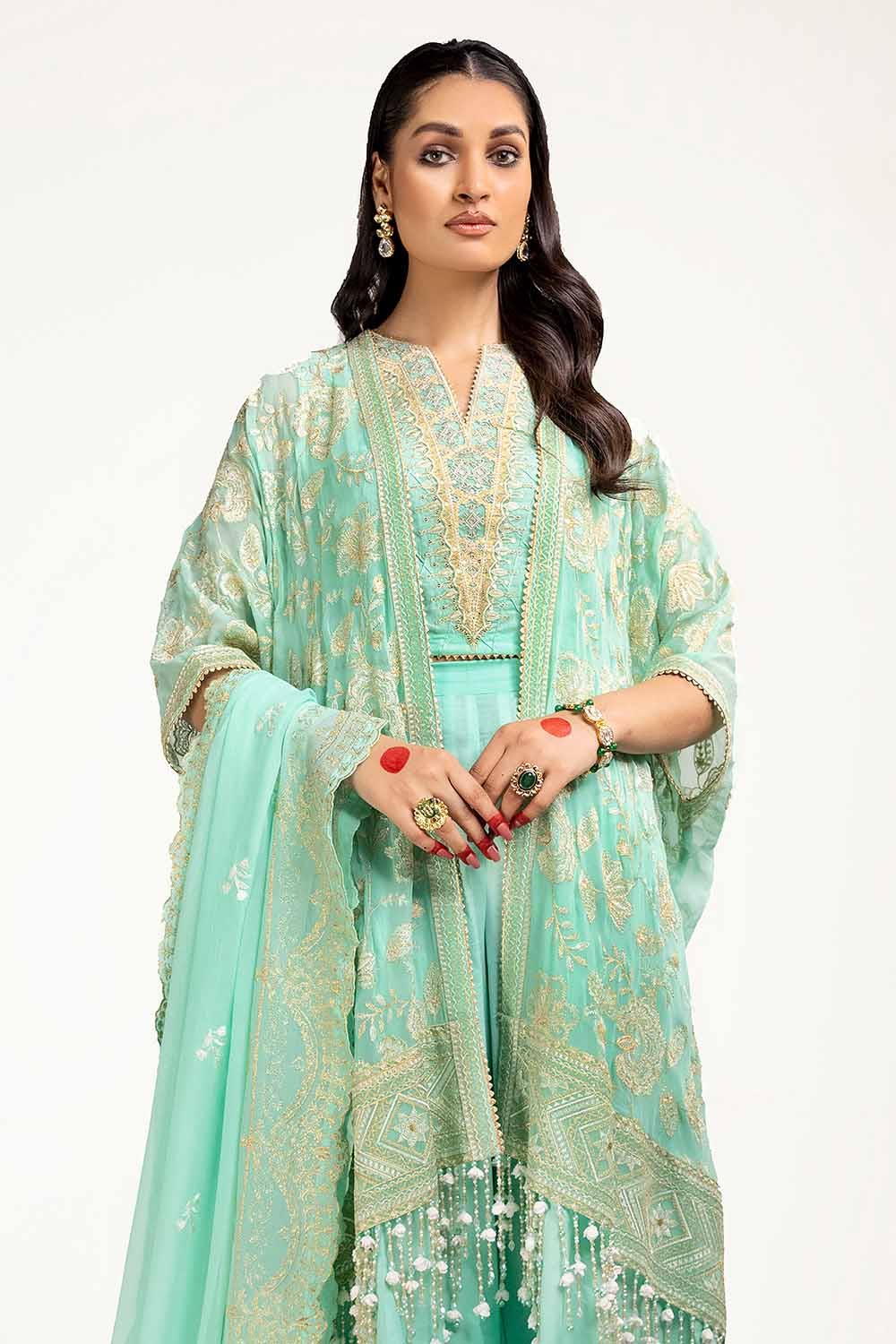 Gul Ahmed 3 Piece Custom Stitched Suit - Green - LB289138