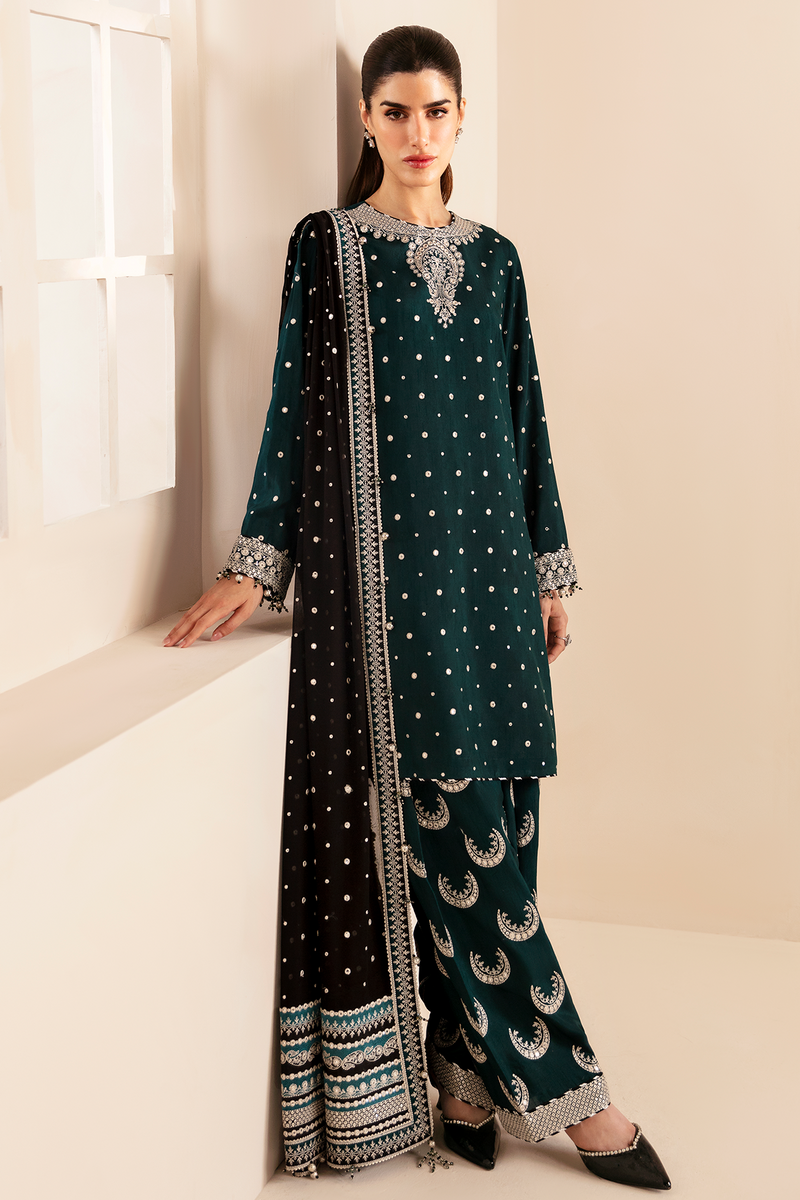 Jazmin 3 Piece Custom Stitched Suit - Green - LB287814