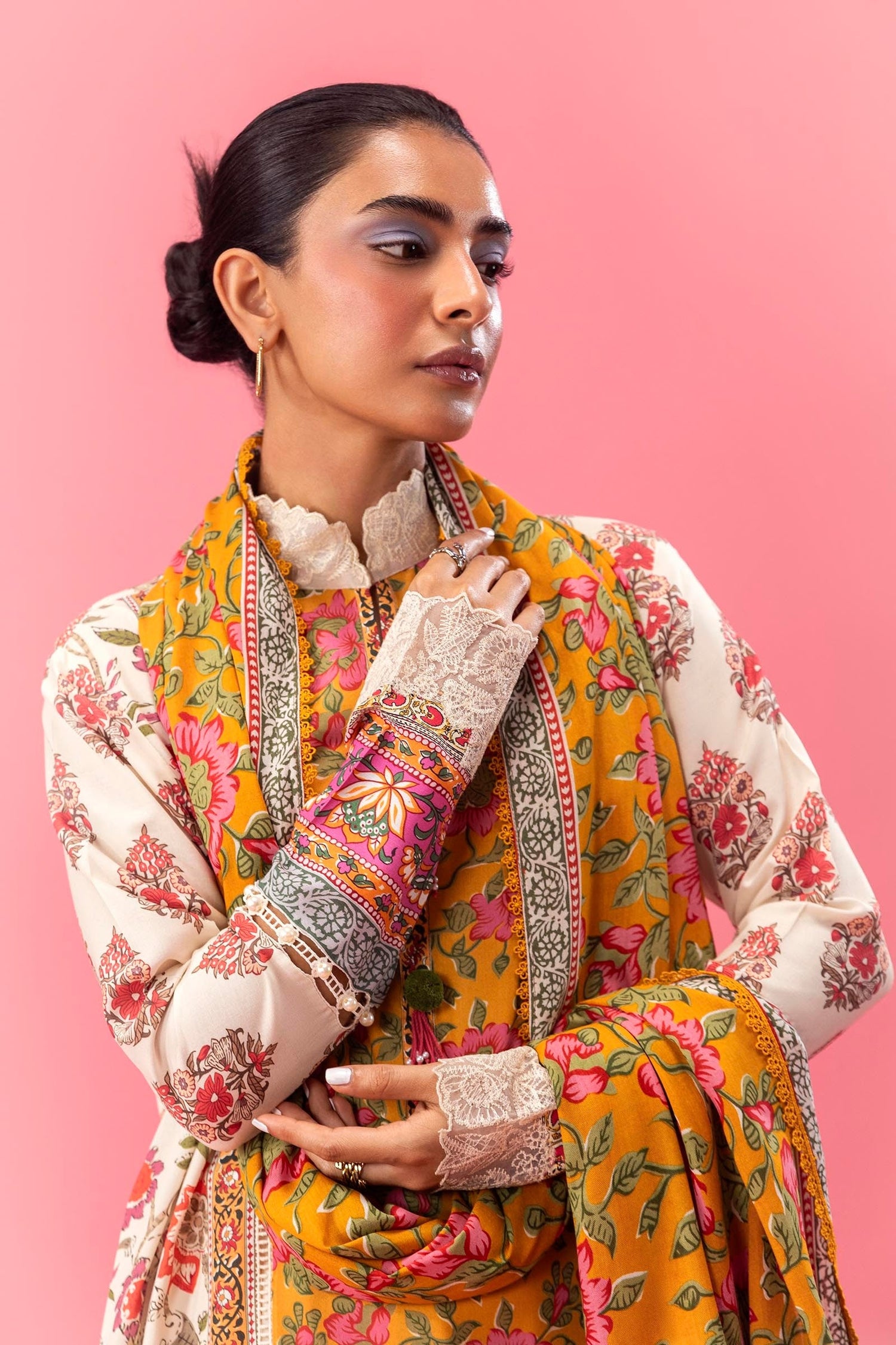 Sana Safinaz 2 Piece Custom Stitched Suit - Off-White - LB288026