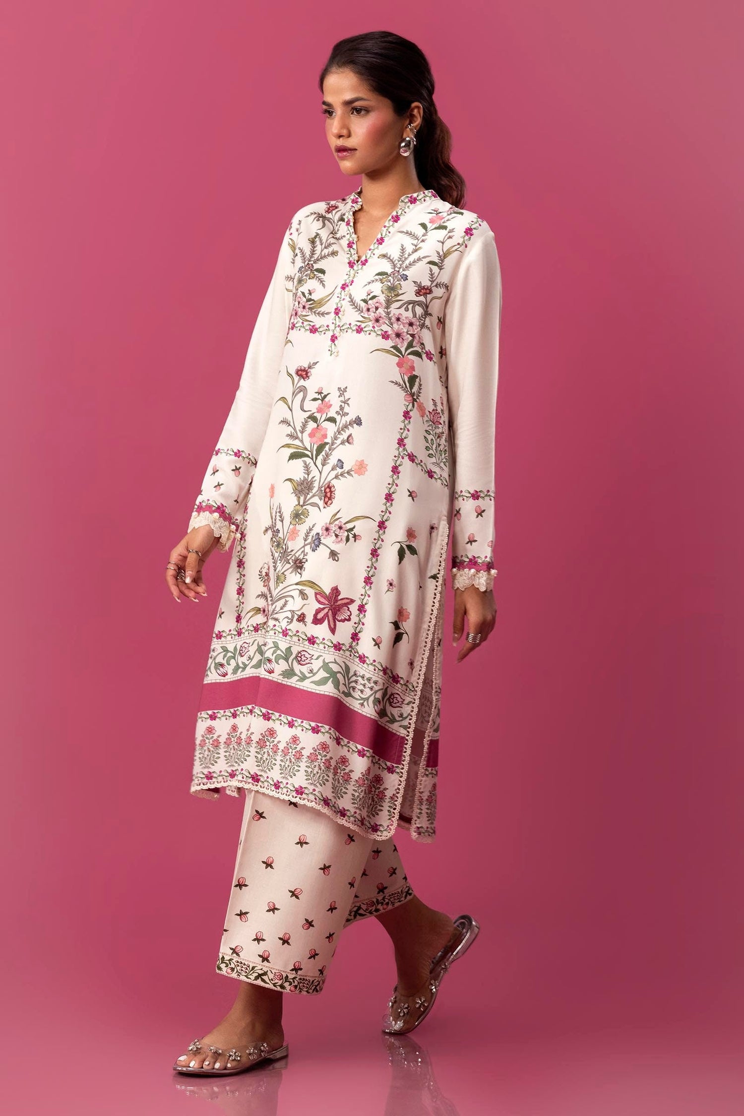 Sana Safinaz 2 Piece Custom Stitched Suit - Off-White - LB288028