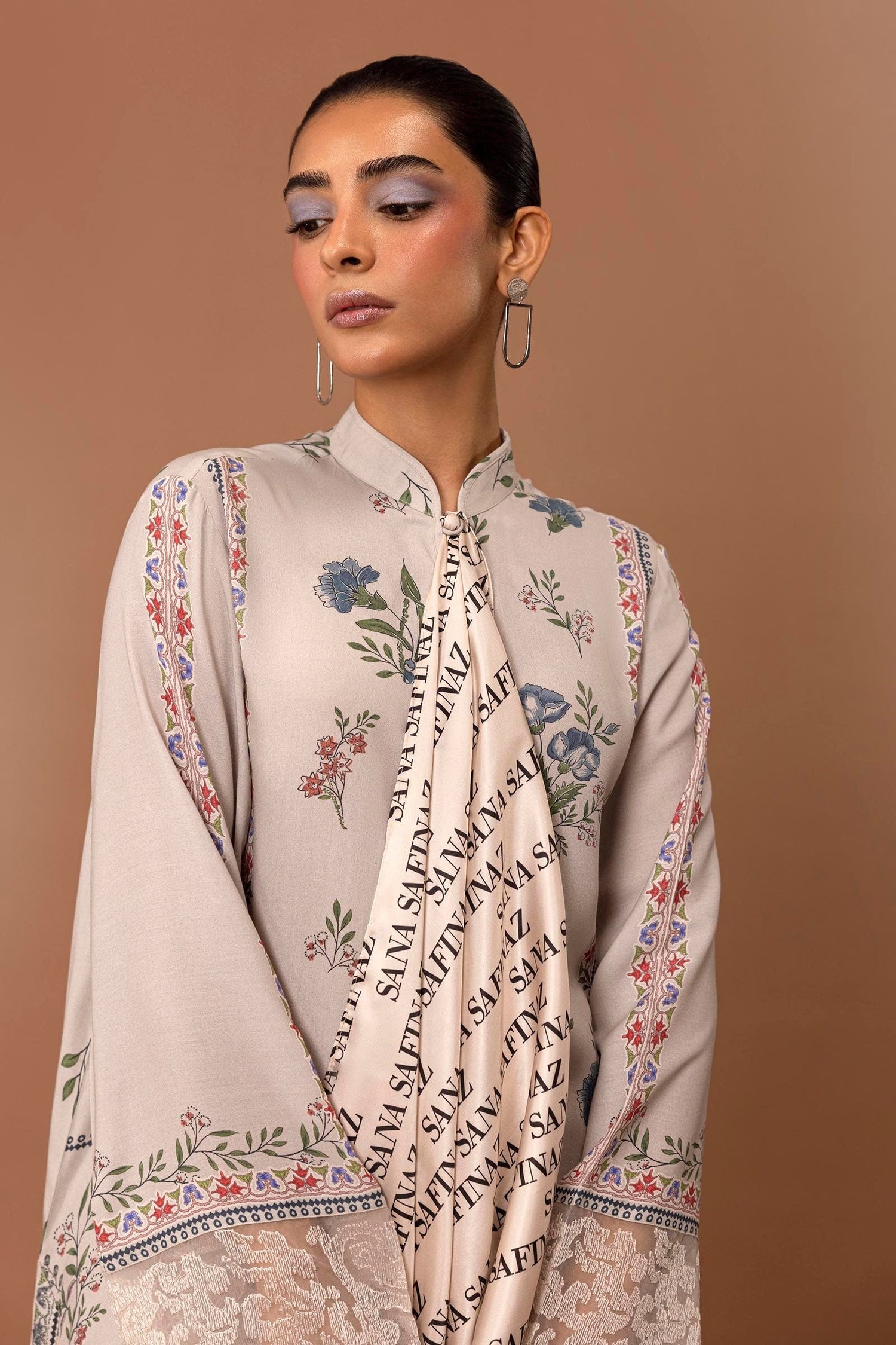 Sana Safinaz 2 Piece Custom Stitched Suit - Gray - LB288031