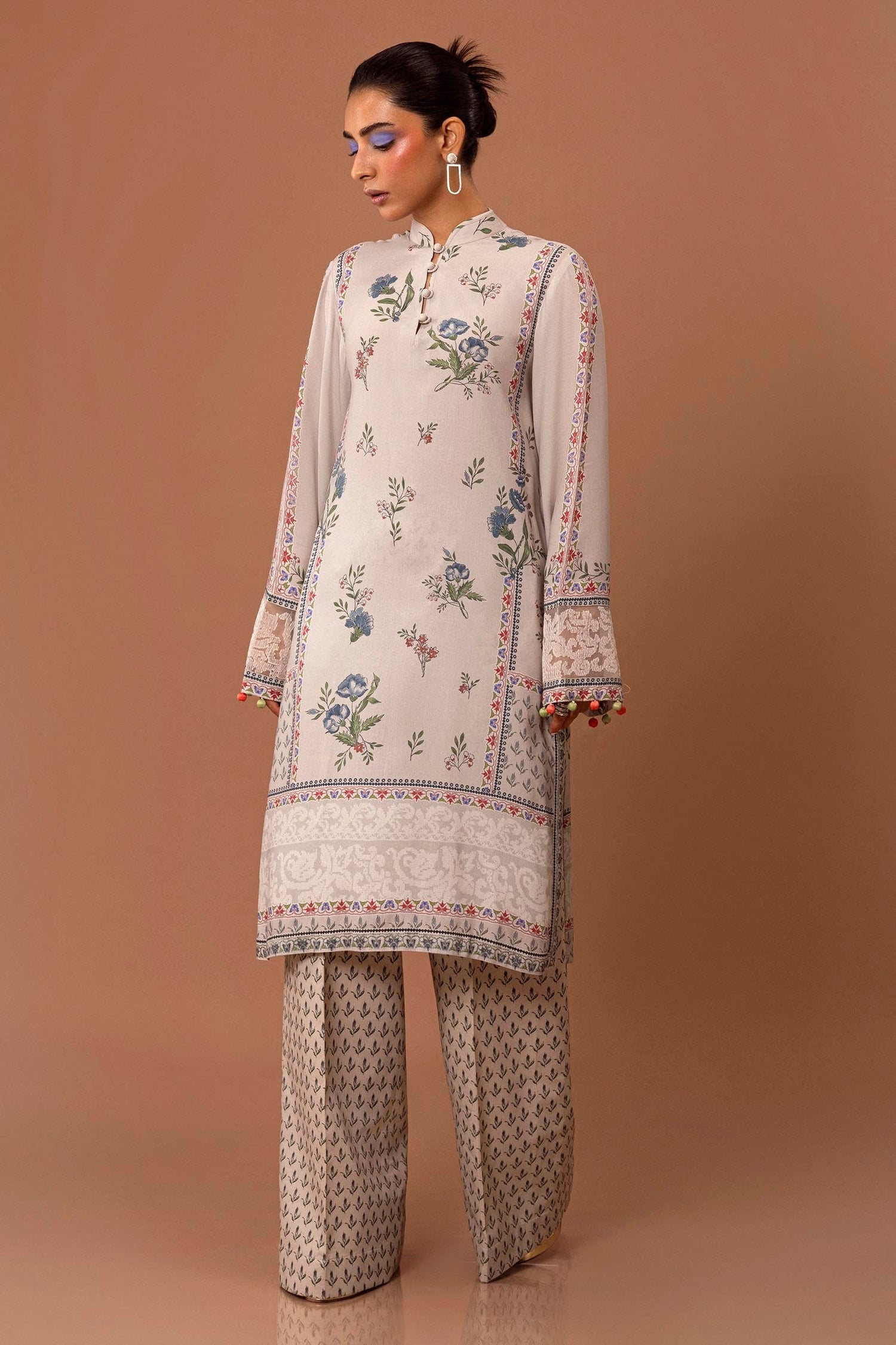 Sana Safinaz 2 Piece Custom Stitched Suit - Gray - LB288031