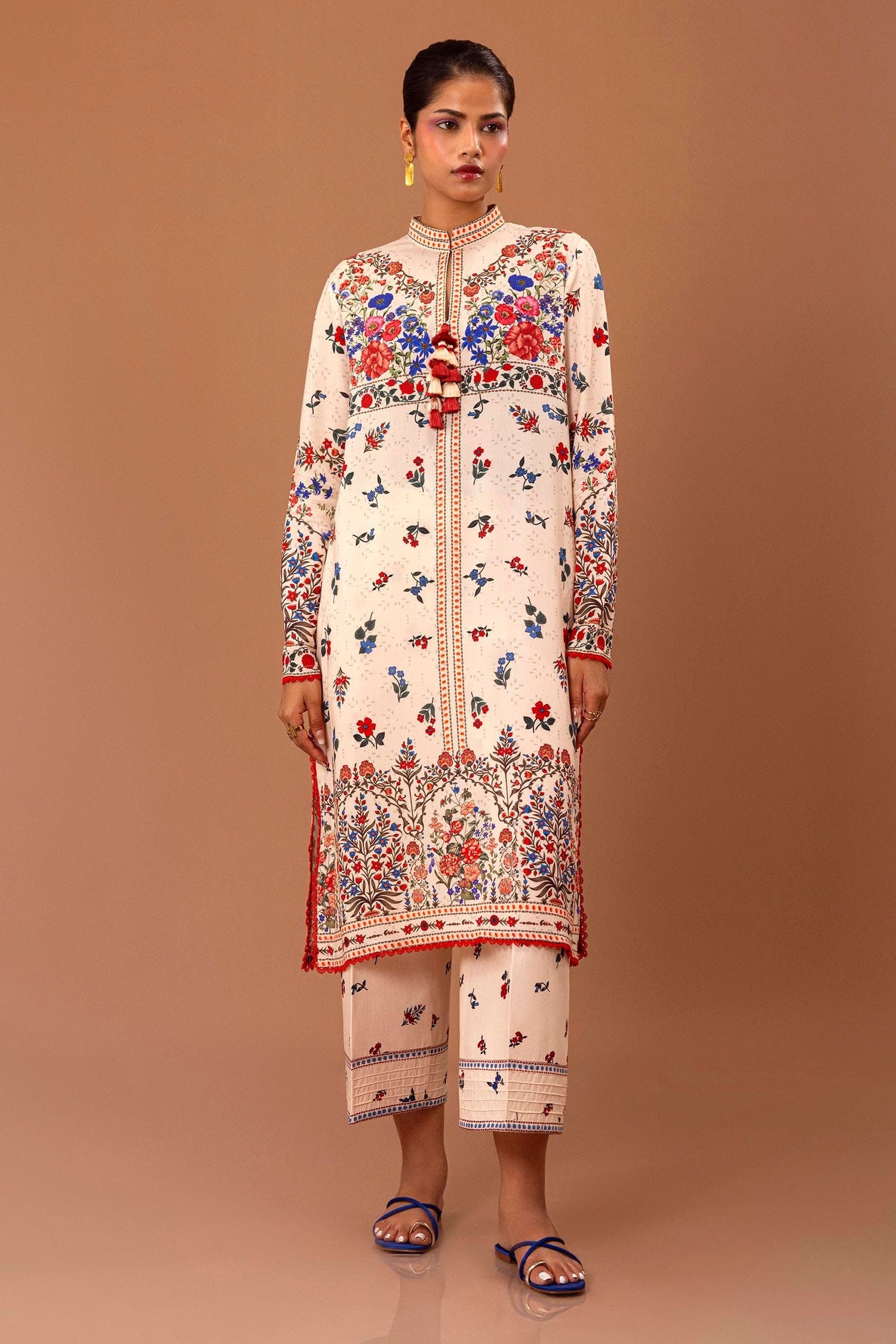 Sana Safinaz 2 Piece Custom Stitched Suit - Peach - LB288036