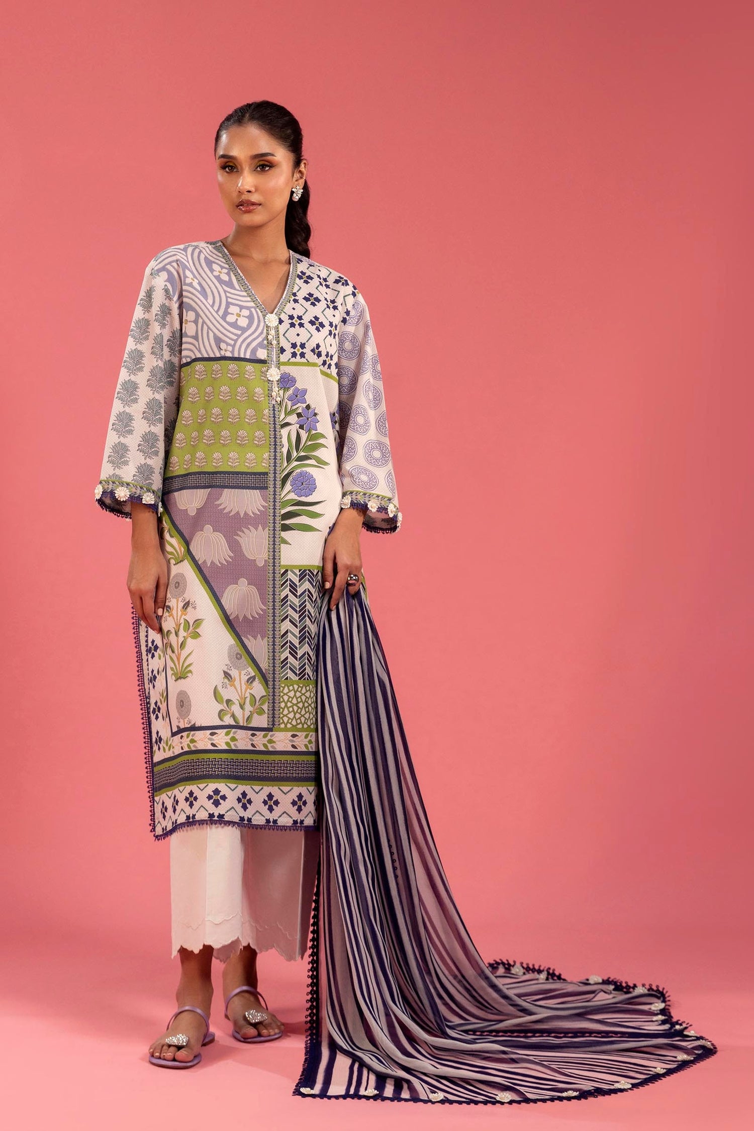 Sana Safinaz 2 Piece Custom Stitched Suit - Purple - LB29419