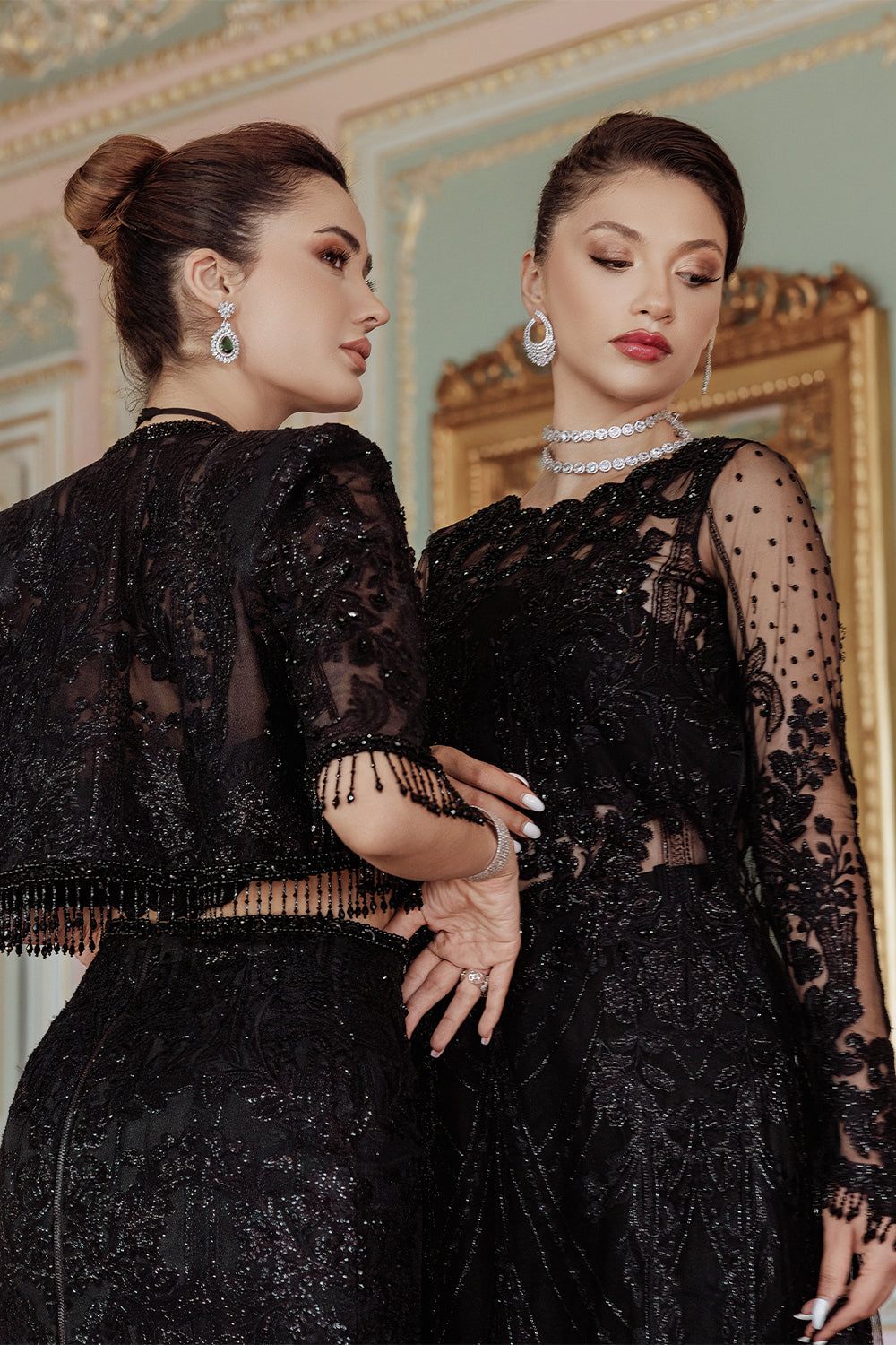 Saira Rizwan 3 Piece Custom Stitched Suit - Black - LB284435