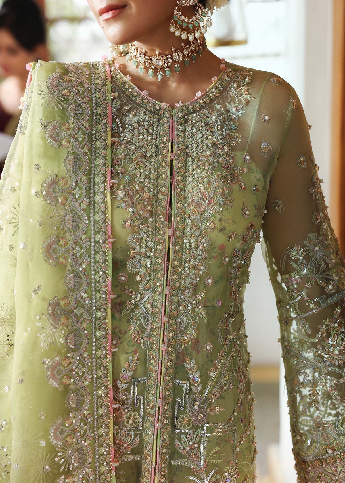 Kanwal Malik 3 Piece Custom Stitched Suit - Green - LB30939