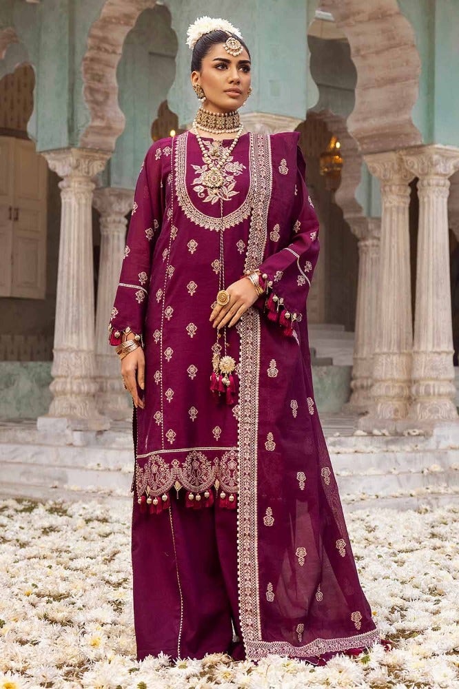 Gul Ahmed 3 Piece Custom Stitched Suit - Purple - LB286261