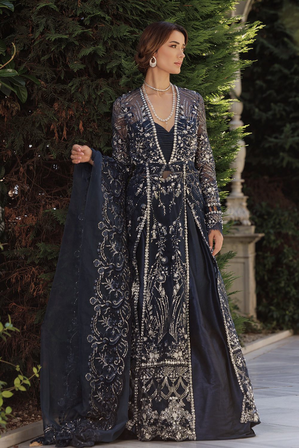 Saira Rizwan 3 Piece Custom Stitched Suit - Blue - LB284433