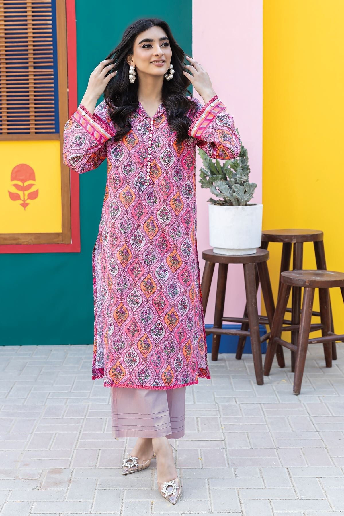 Khaadi 2 Piece Custom Stitched Suit - Purple - LB285620