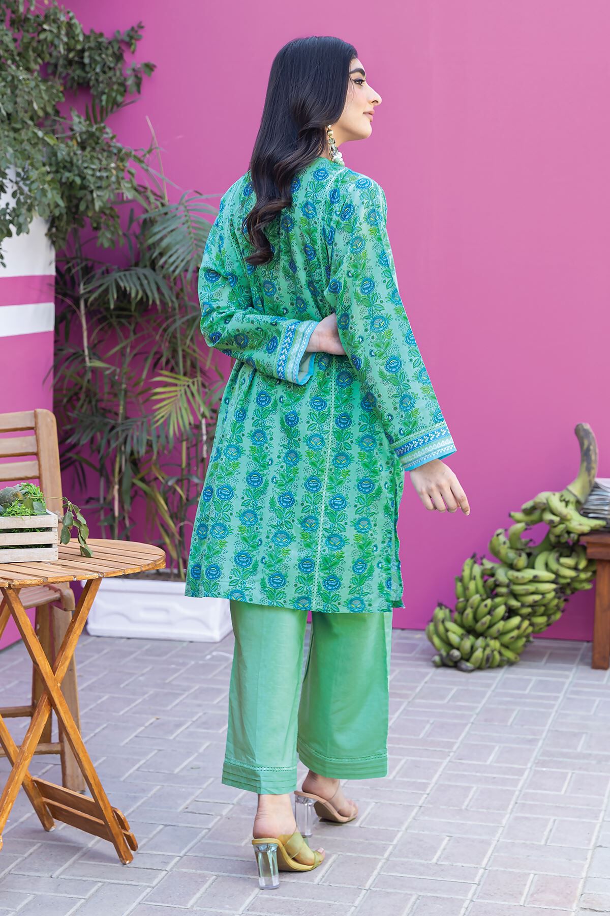 Khaadi 2 Piece Custom Stitched Suit - Green - LB285594