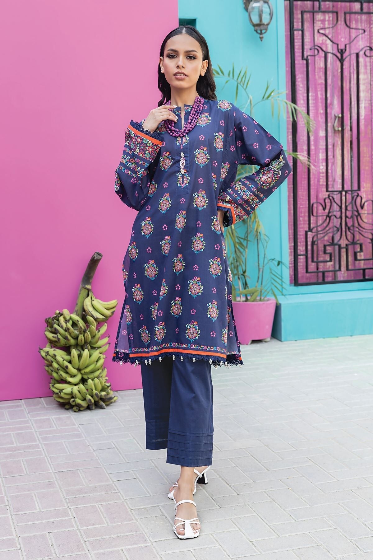 Khaadi 2 Piece Custom Stitched Suit - Purple - LB285583