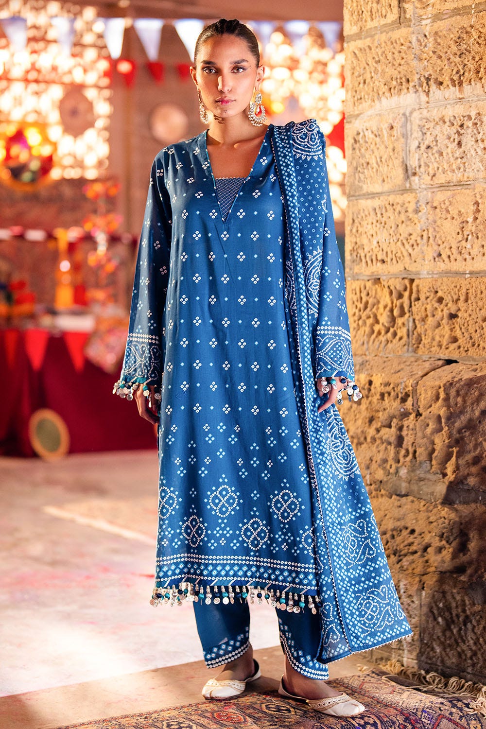 Gul Ahmed 3 Piece Custom Stitched Suit - Blue - LB29188