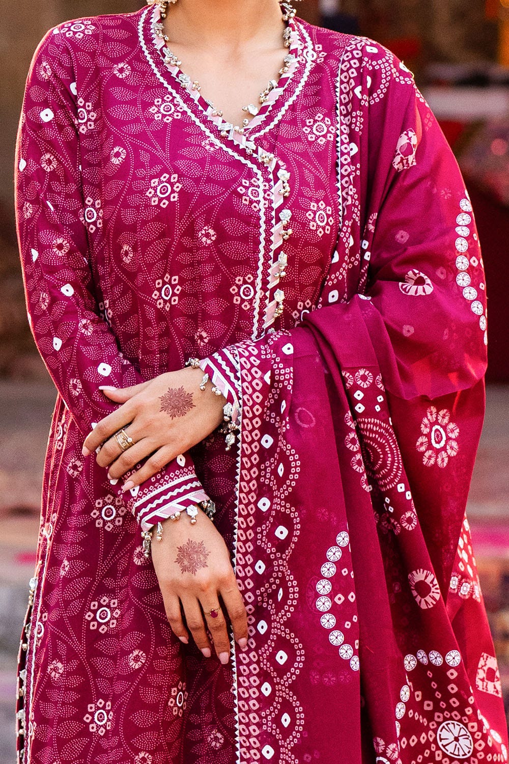 Gul Ahmed 3 Piece Custom Stitched Suit - Red - LB29199