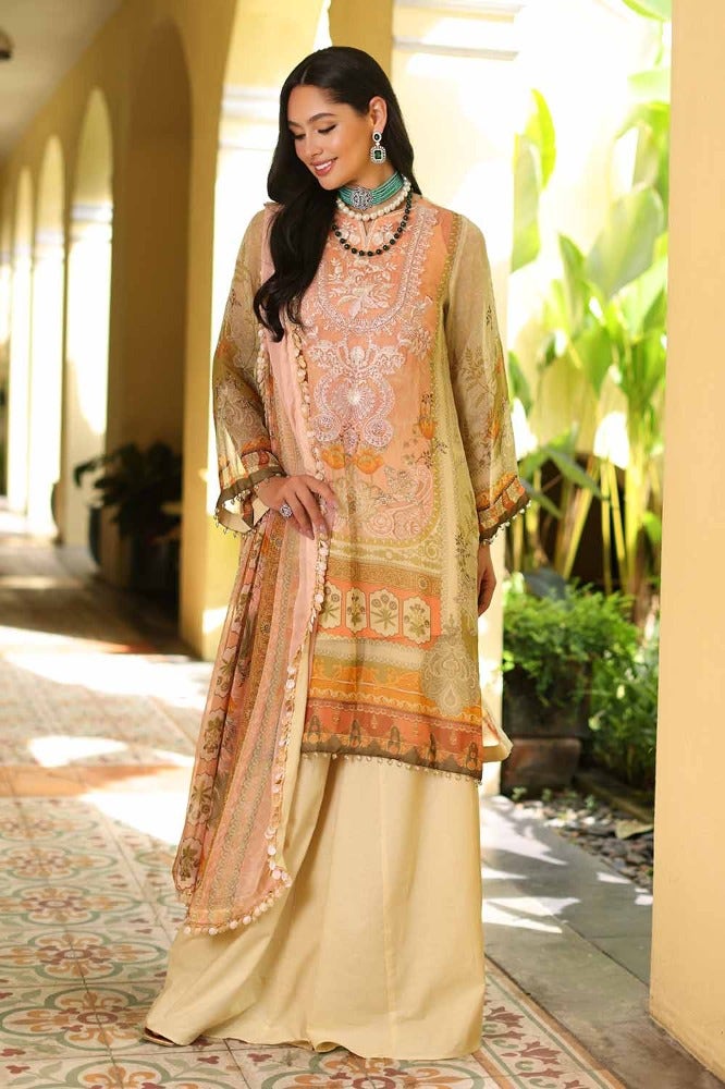 Gul Ahmed 3 Piece Custom Stitched Suit - Beige - LB286247