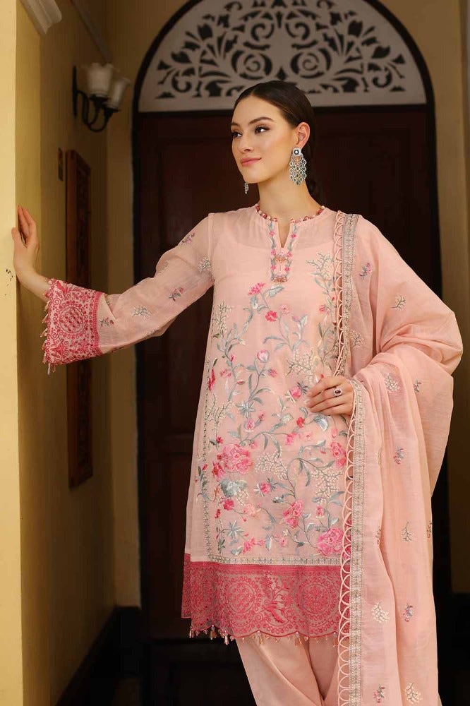 Gul Ahmed 3 Piece Custom Stitched Suit - Pink - LB286268