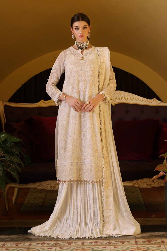 Gul Ahmed 3 Piece Custom Stitched Suit - Beige - LB286250