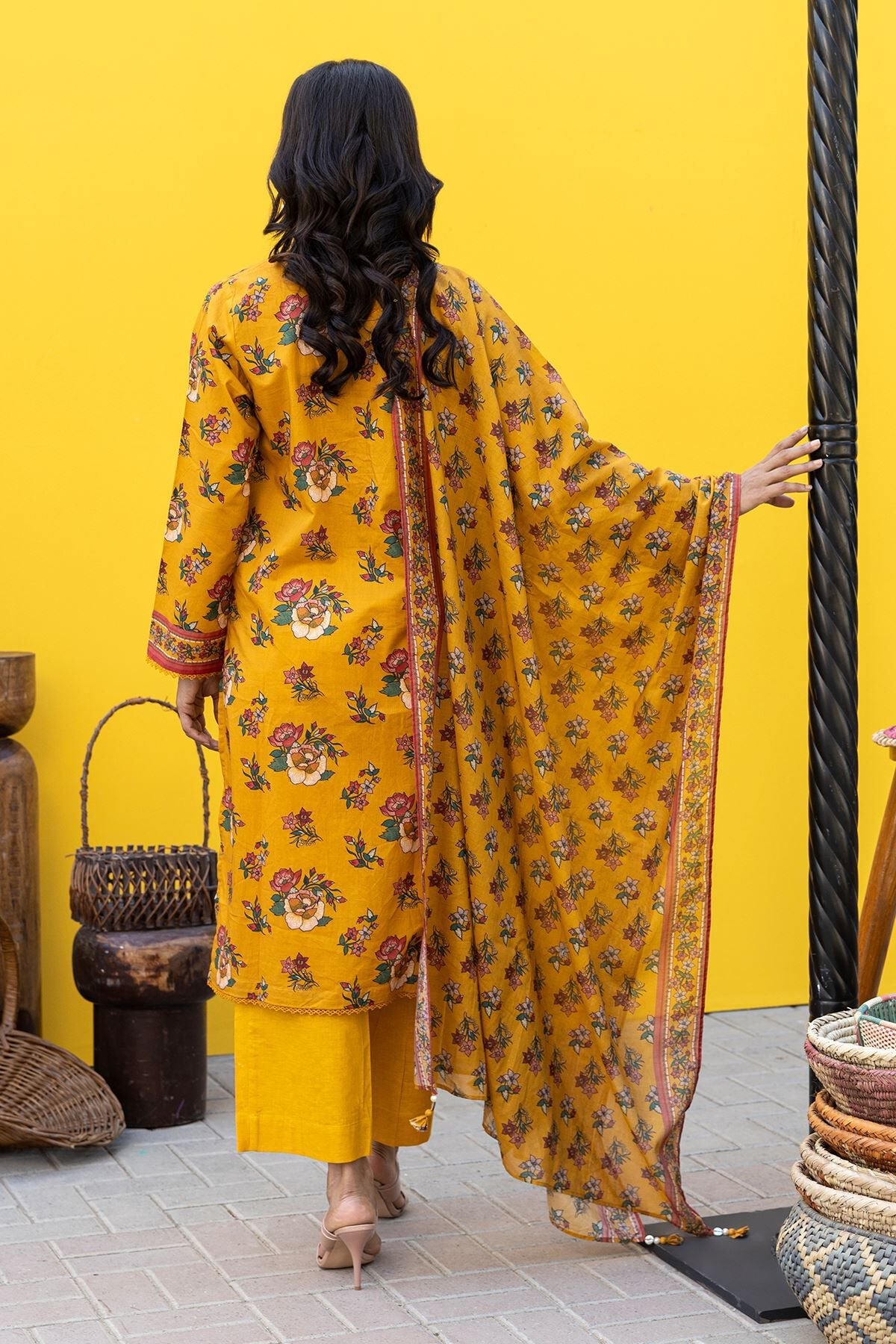 Khaadi 2 Piece Custom Stitched Suit - Yellow - LB285548