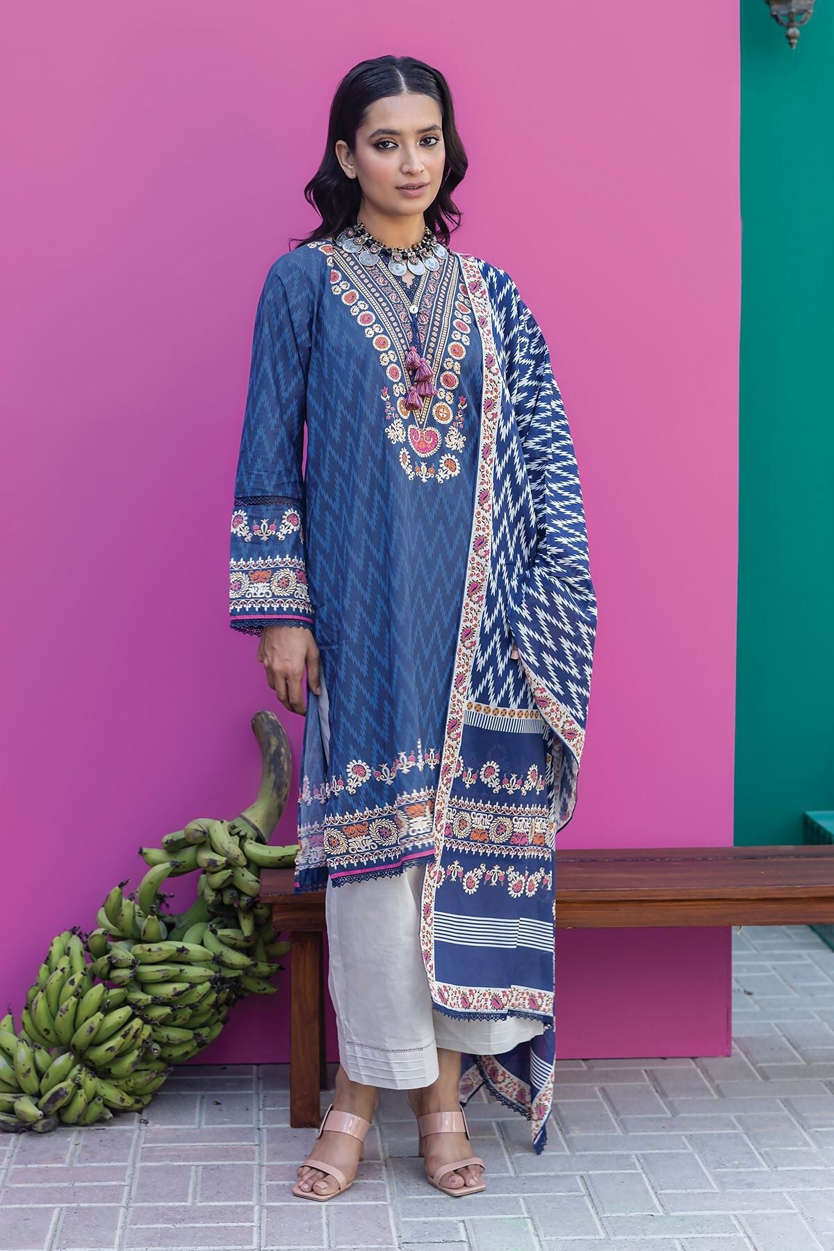 Khaadi 2 Piece Custom Stitched Suit - Blue - LB285630