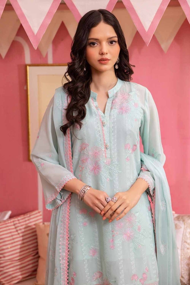 Gul Ahmed 3 Piece Custom Stitched Suit - Aqua - LB286295