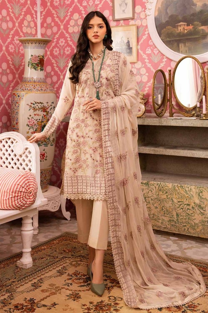 Gul Ahmed 3 Piece Custom Stitched Suit - Beige - LB286297