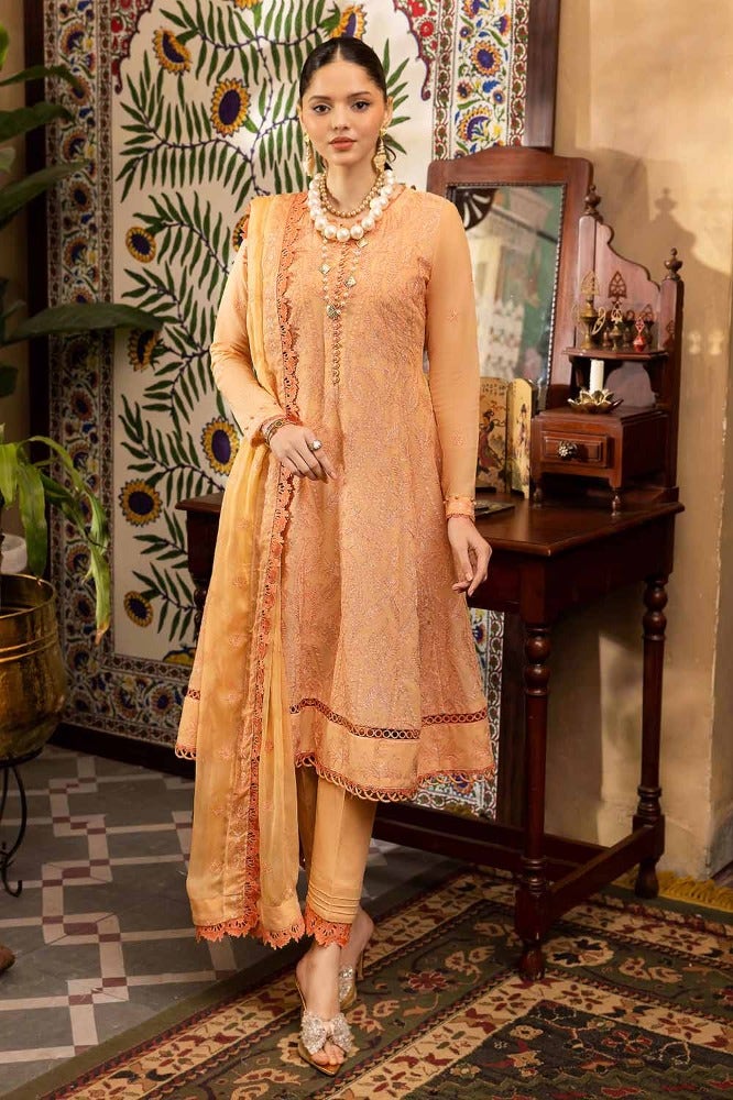 Gul Ahmed 3 Piece Custom Stitched Suit - Beige - LB286259