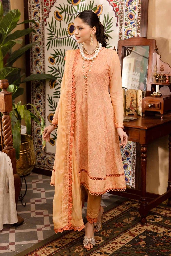 Gul Ahmed 3 Piece Custom Stitched Suit - Beige - LB286259