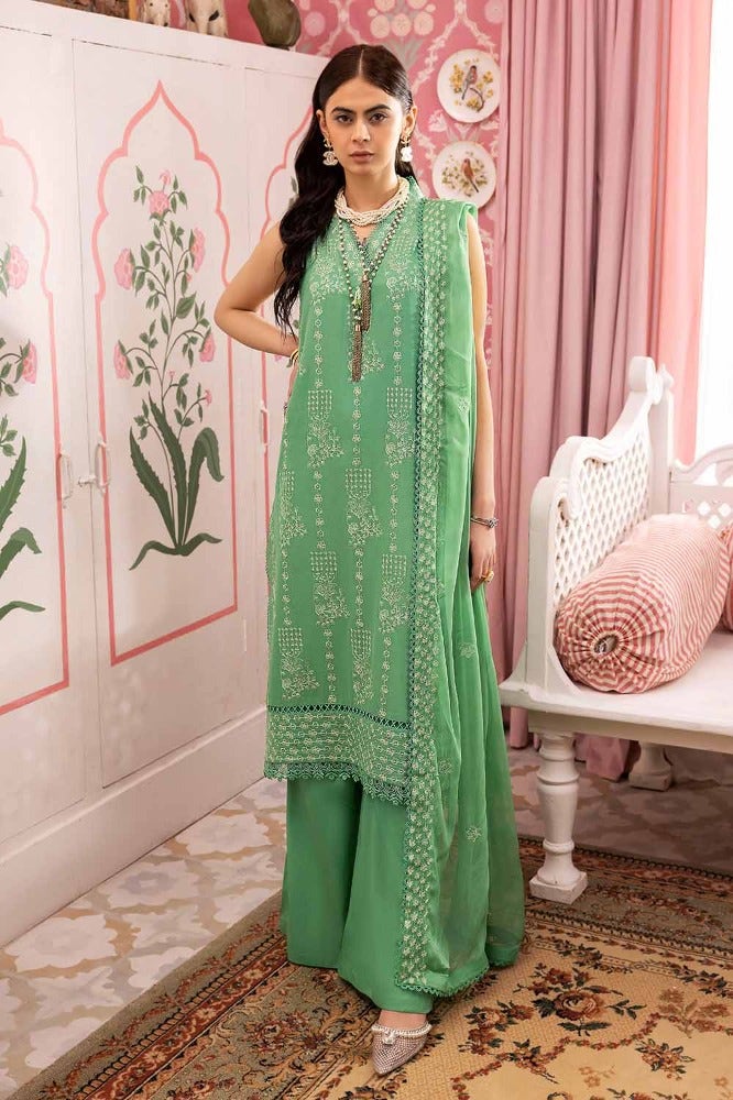 Gul Ahmed 3 Piece Custom Stitched Suit - Green - LB286300