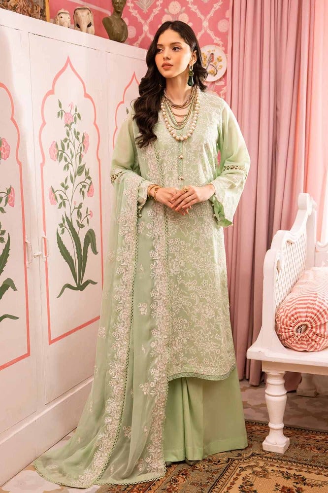 Gul Ahmed 3 Piece Custom Stitched Suit - Green - LB286287