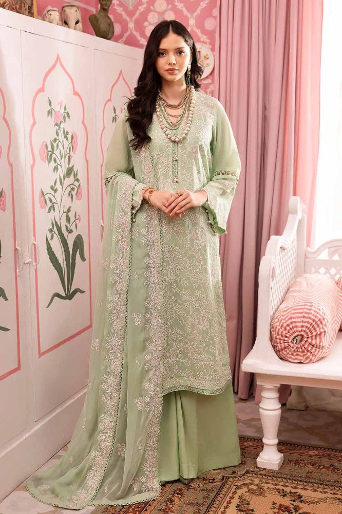 Gul Ahmed 3 Piece Custom Stitched Suit - Green - LB286287