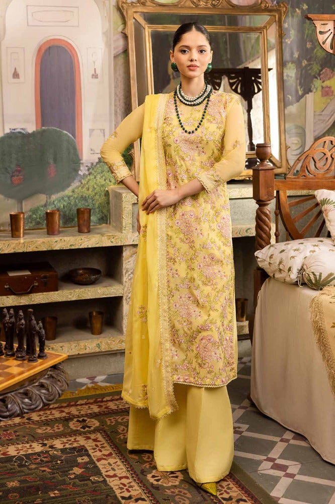 Gul Ahmed 3 Piece Custom Stitched Suit - Yellow - LB286286