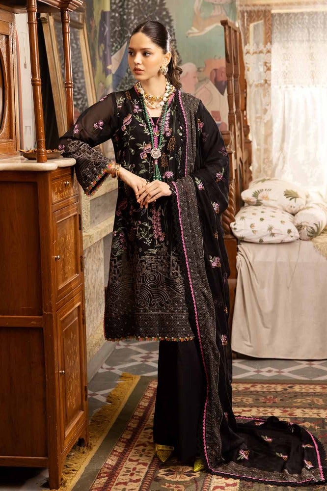 Gul Ahmed 3 Piece Custom Stitched Suit - Black - LB286301