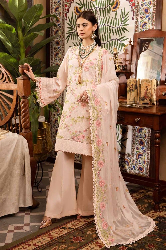 Gul Ahmed 3 Piece Custom Stitched Suit - Beige - LB286302