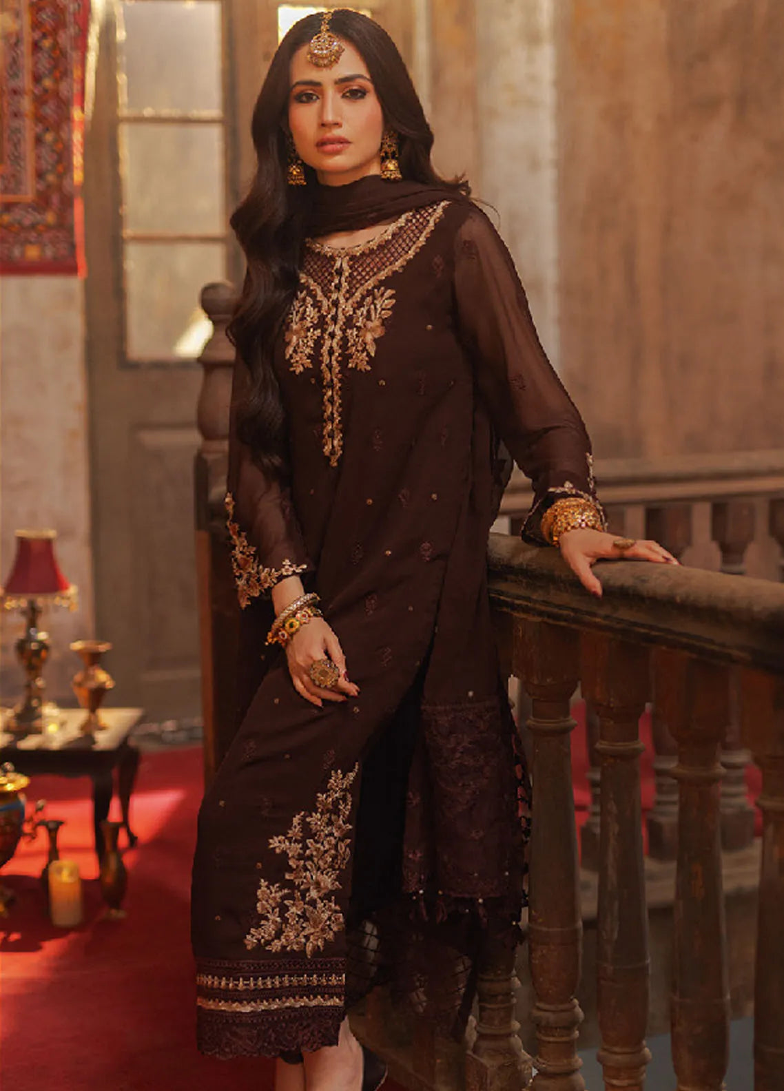 Azure 3 Piece Custom Stitched Suit - Brown - LB286600