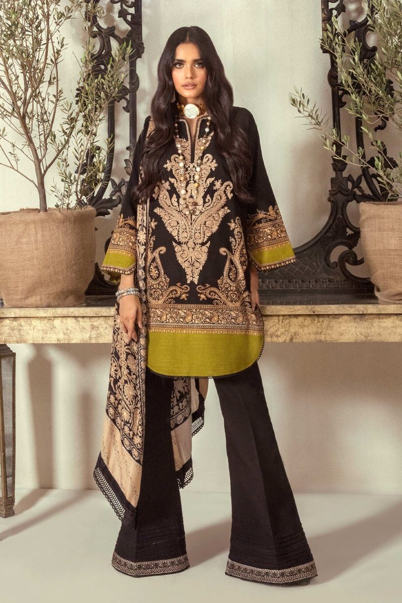 Sana Safinaz 2 Piece Custom Stitched Suit - Black - LB14891