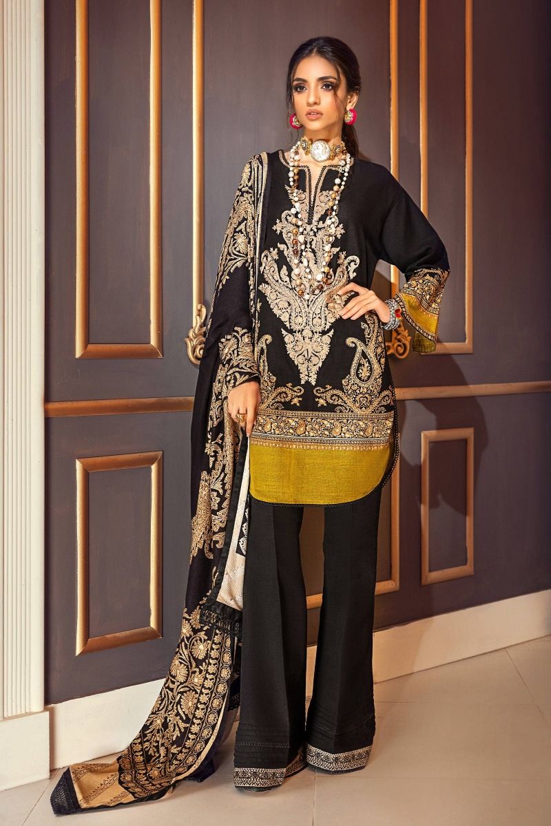 Sana Safinaz 2 Piece Custom Stitched Suit - Black - LB14891