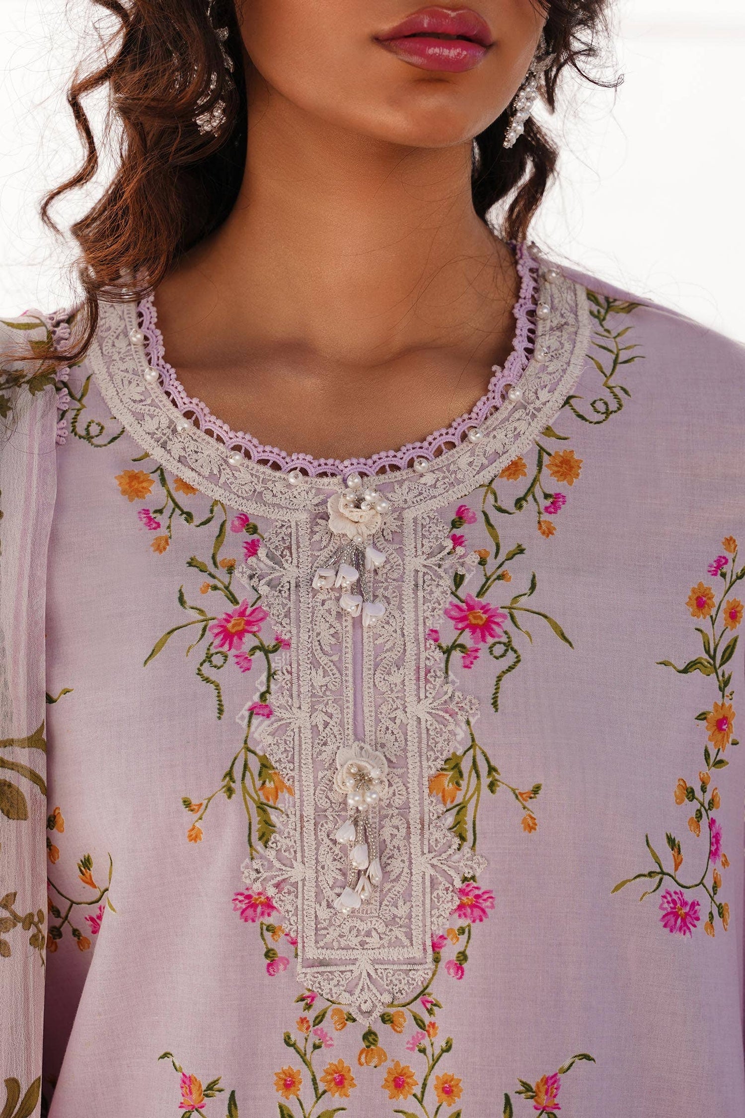 Sana Safinaz 3 Piece Custom Stitched Suit - Purple - LB286019