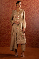 Libasco Sana Safinaz 3 Piece Custom Stitched Suit - Beige - LB288411