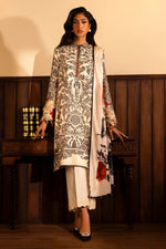 Libasco Sana Safinaz 3 Piece Custom Stitched Suit - Off-White - LB288458