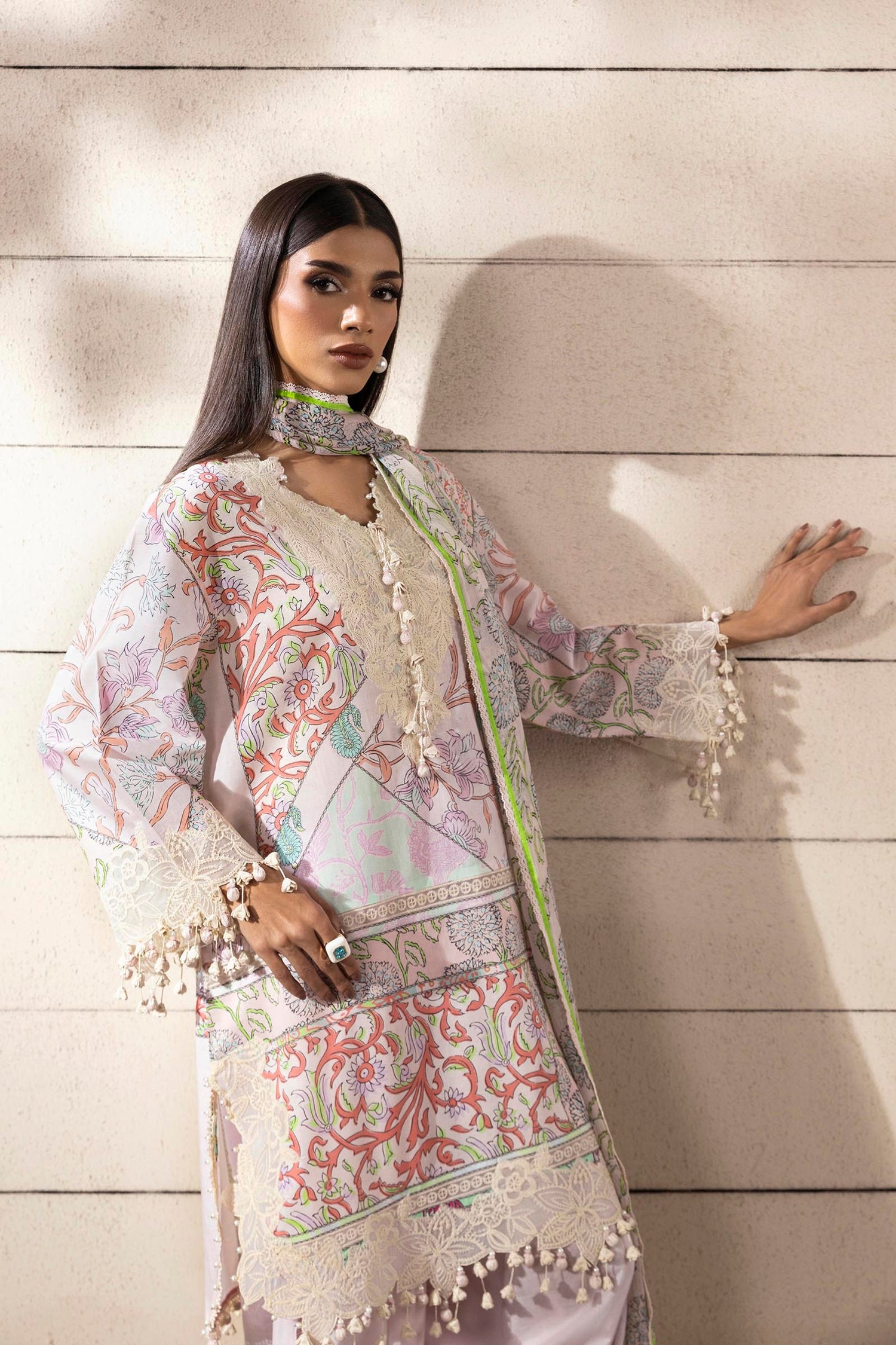 Sana Safinaz 3 Piece Custom Stitched Suit - Purple - LB29412