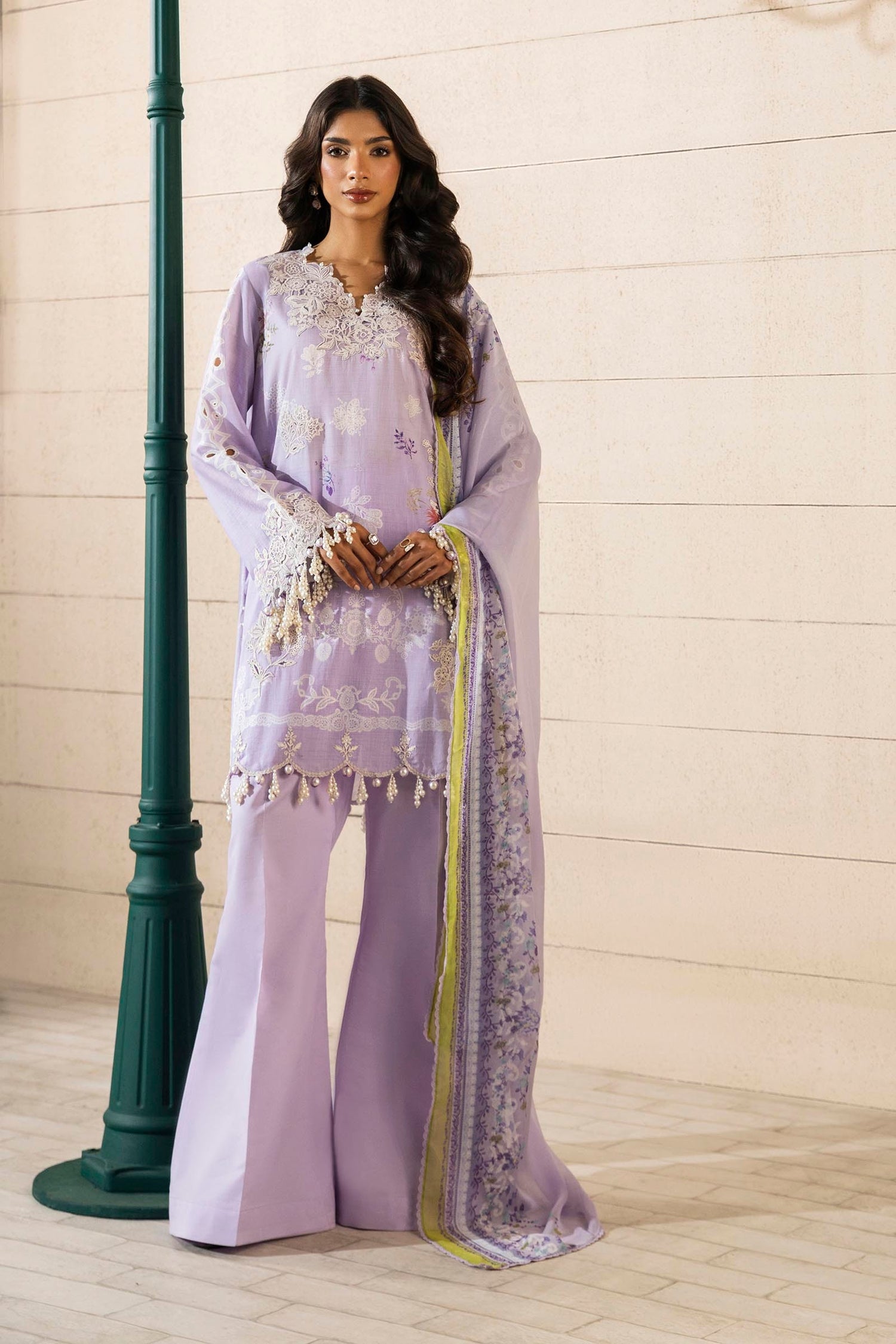 Sana Safinaz 3 Piece Custom Stitched Suit - Purple - LB29410