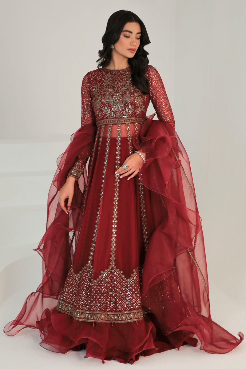 Jazmin 3 Piece Custom Stitched Suit - Maroon - LB287436