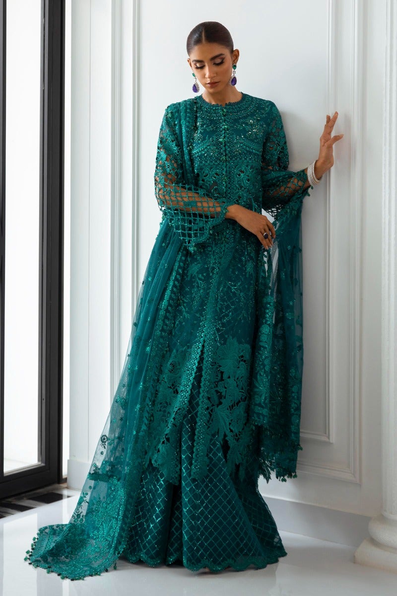 Sana Safinaz 3 Piece Custom Stitched Suit - Green - LB28116