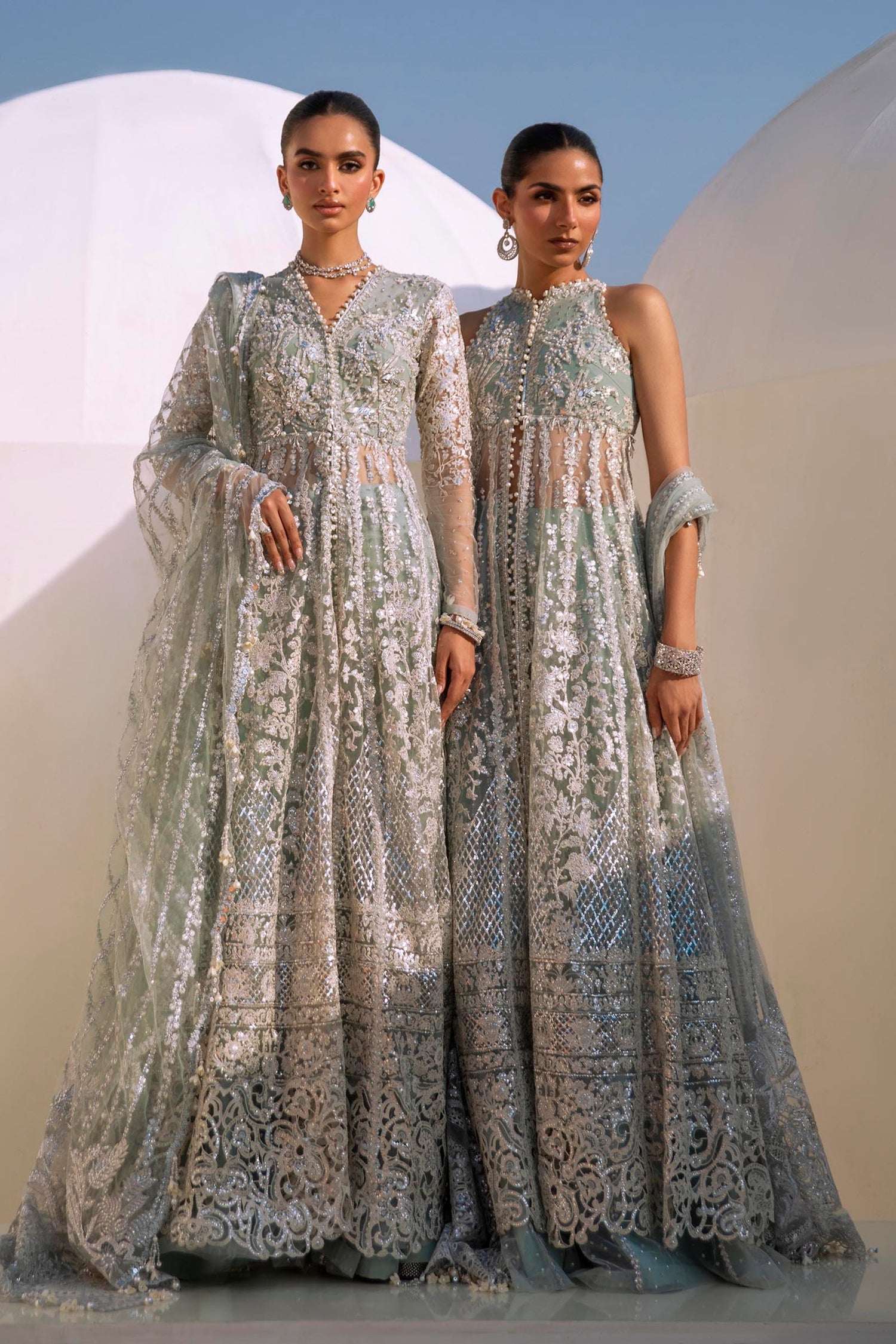 Sana Safinaz 3 Piece Custom Stitched Suit - Blue - LB289167